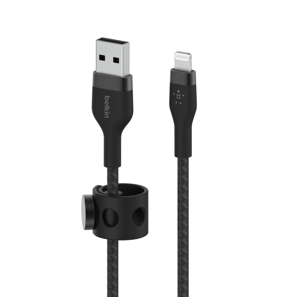 Belkin BoostCharge Pro Flex Cavo Intrecciato da USB A a Lightning 3 m - Certificato MFi, Compatibile con iPhone e iPad - Nero