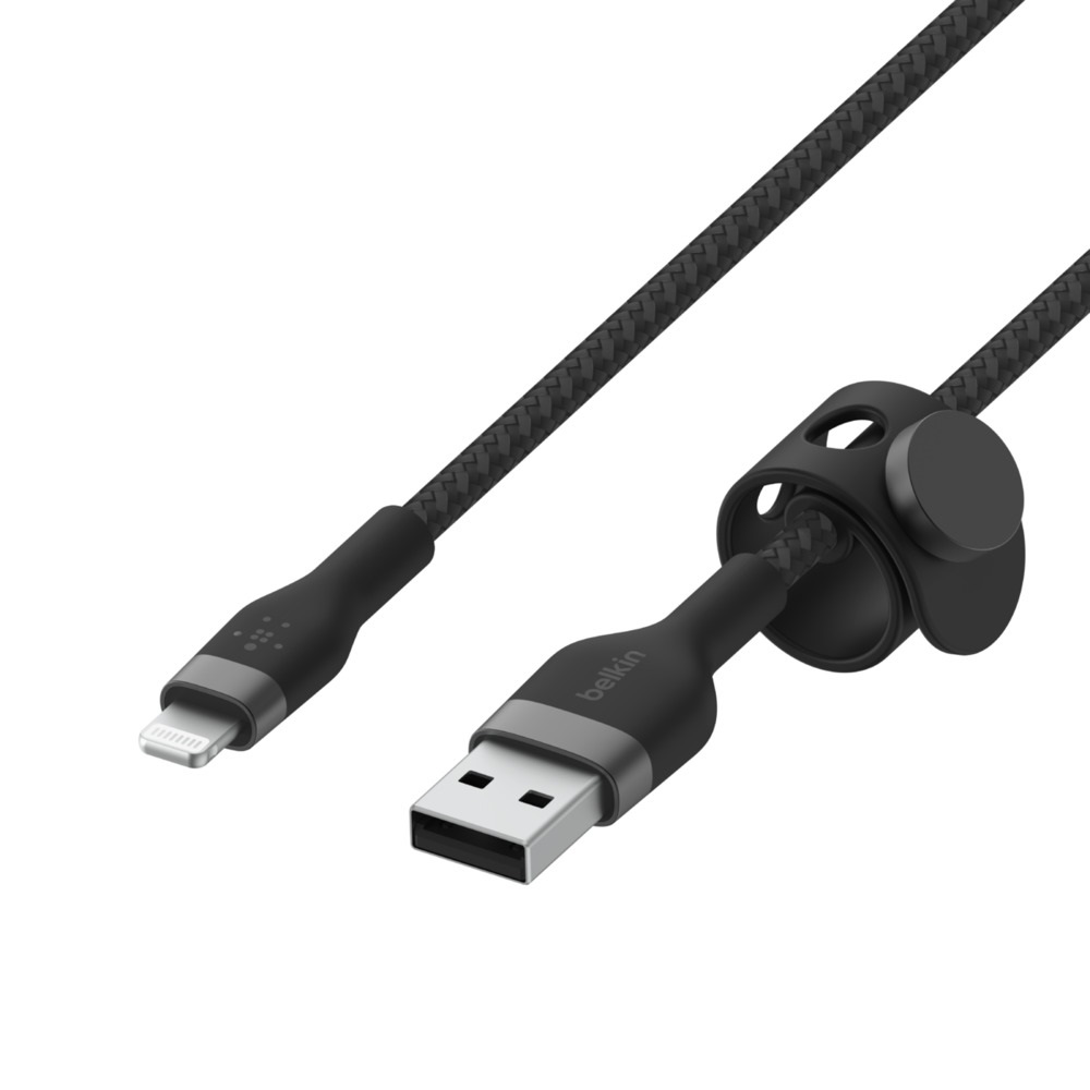 Belkin BoostCharge Pro Flex Cavo Intrecciato da USB A a Lightning 3 m - Certificato MFi, Compatibile con iPhone e iPad - Nero