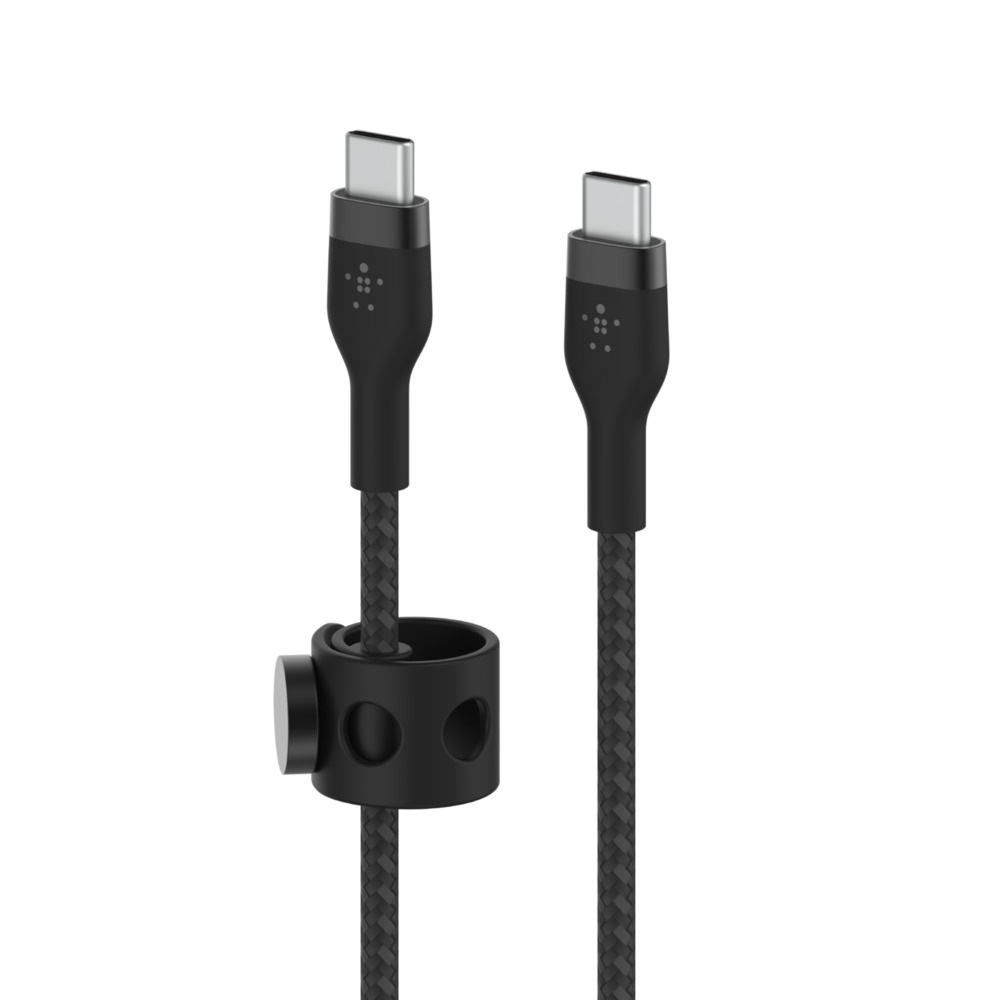 Belkin BoostCharge Pro Flex Cavo Intrecciato USB C a USB C 1 m, Ricarica Rapida PD, Certificato USB-IF, Nero