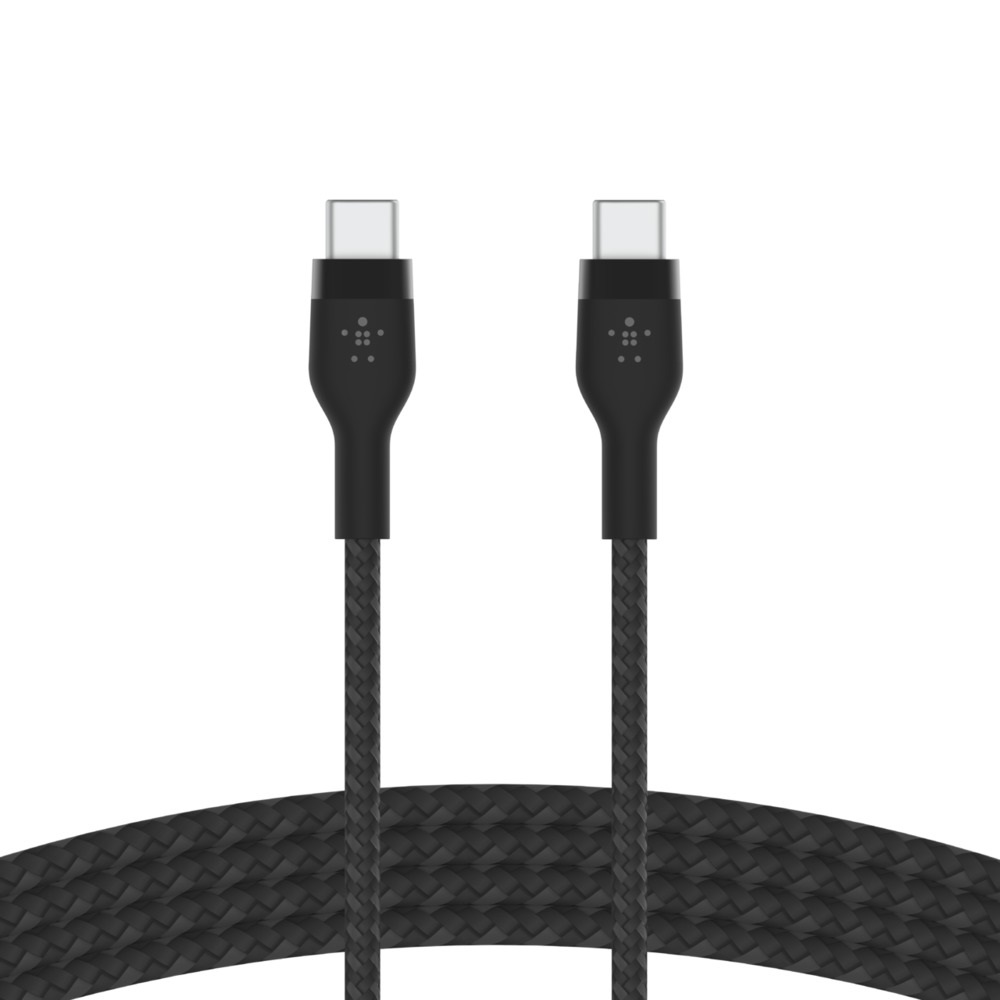 Belkin BOOST↑CHARGE PRO Flex Cavo Intrecciato USB C a USB C 3 m Nero - Ricarica Rapida PD, Certificato USB-IF
