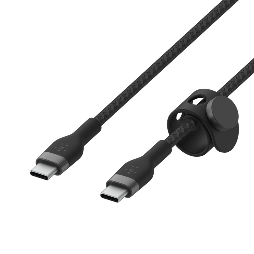 Belkin BOOST↑CHARGE PRO Flex Cavo Intrecciato USB C a USB C 3 m Nero - Ricarica Rapida PD, Certificato USB-IF