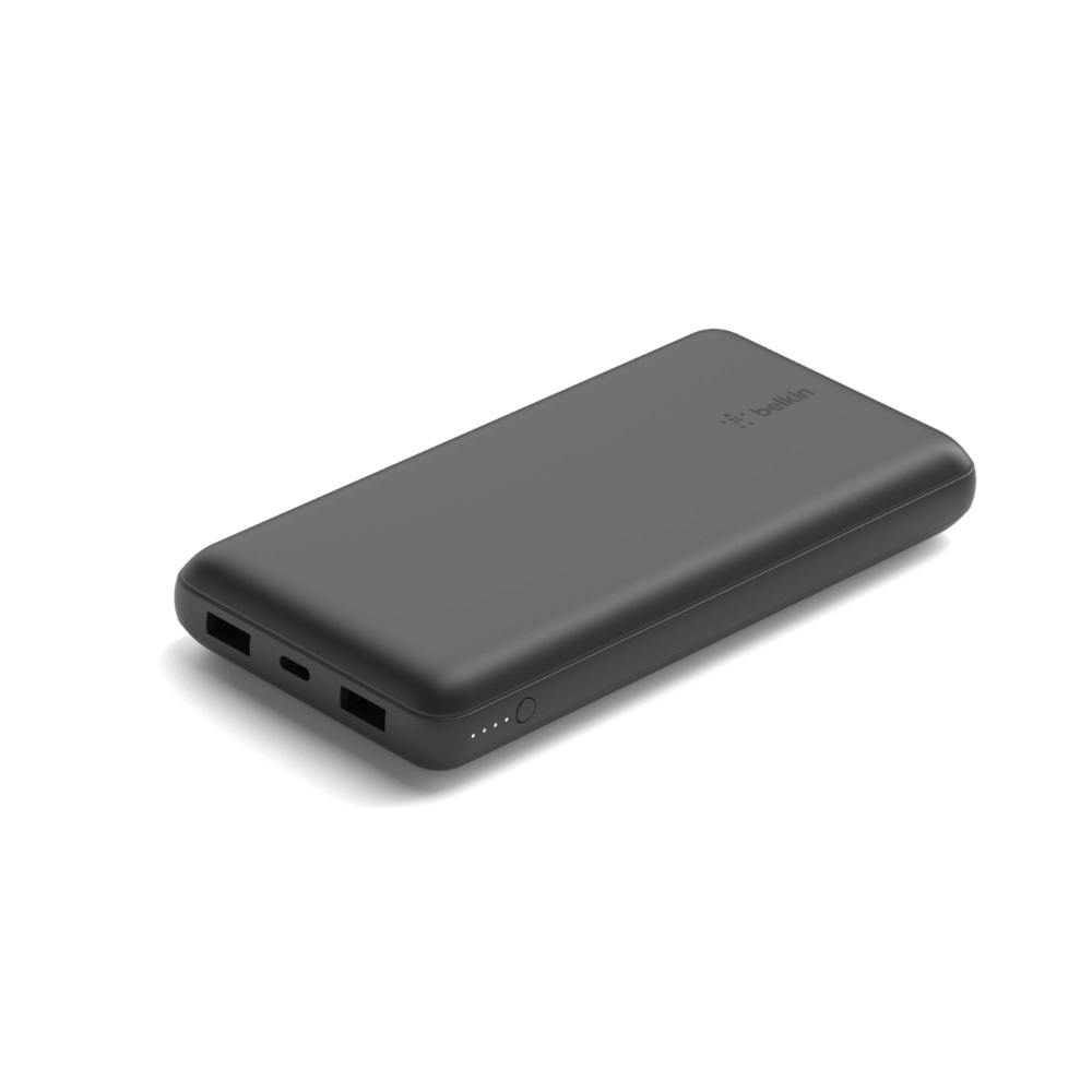 Belkin Caricabatterie Portatile USB-C 20K - Power Bank 20000mAh con 2 Porte USB-A e 1 Porta USB-C, Ricarica Rapida, Nero