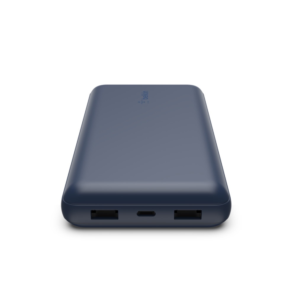 Belkin Caricabatterie Portatile USB-C 20K - Power Bank 20000 mAh, 15W, 2 Porte USB-A, 1 Porta USB-C, Cavo incluso - Blu