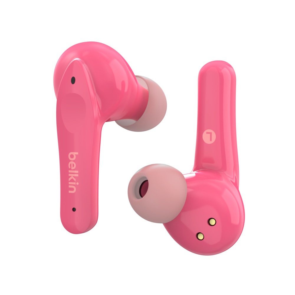 Belkin Soundform Nano Auricolari True Wireless per Bambini - Protezione Udito, Max. 85 dB, IPX5, 24 Ore di Riproduzione, Rosa