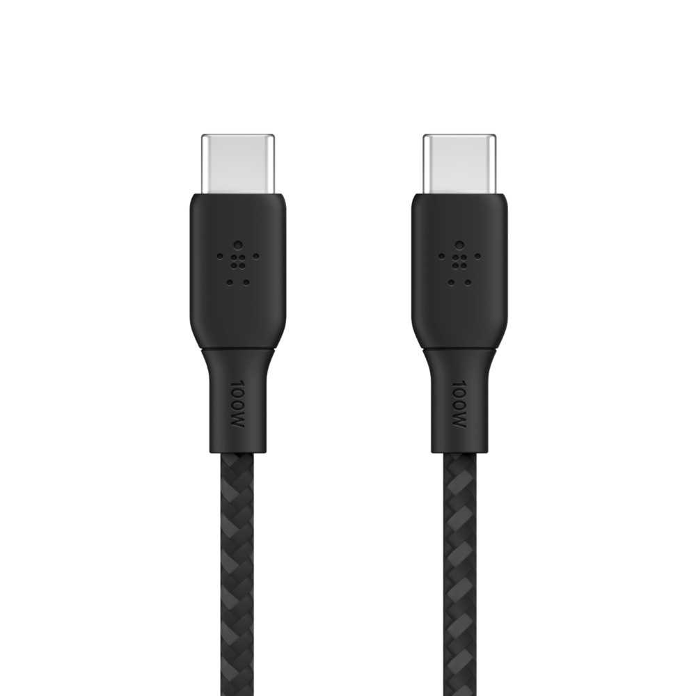 Belkin Cavo USB Tipo C a USB Tipo C, 3 m, USB 2.0, Power Delivery 100 W, Nylon Nero