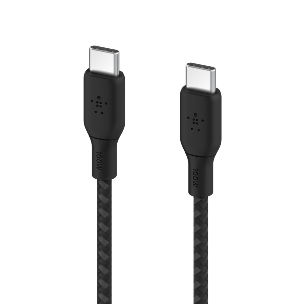 Belkin Cavo USB Tipo C a USB Tipo C, 3 m, USB 2.0, Power Delivery 100 W, Nylon Nero