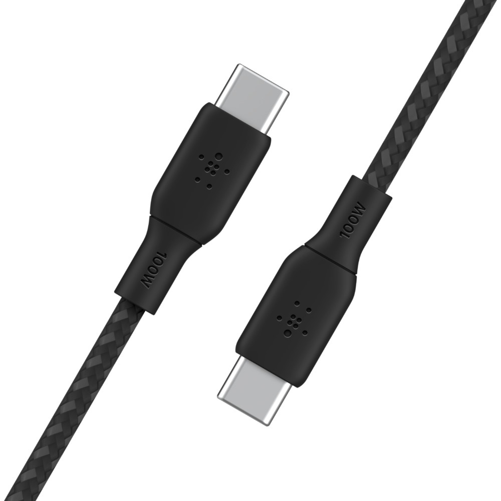 Belkin Cavo USB Tipo C a USB Tipo C, 3 m, USB 2.0, Power Delivery 100 W, Nylon Nero
