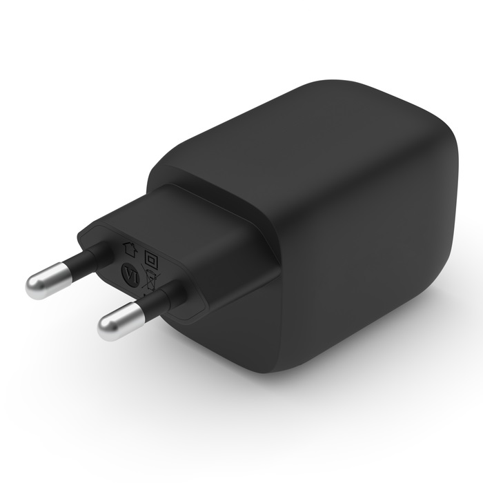 Belkin Doppio Caricabatterie da Parete USB-C 65W con Tecnologia GaN e Ricarica Rapida PD 3.0