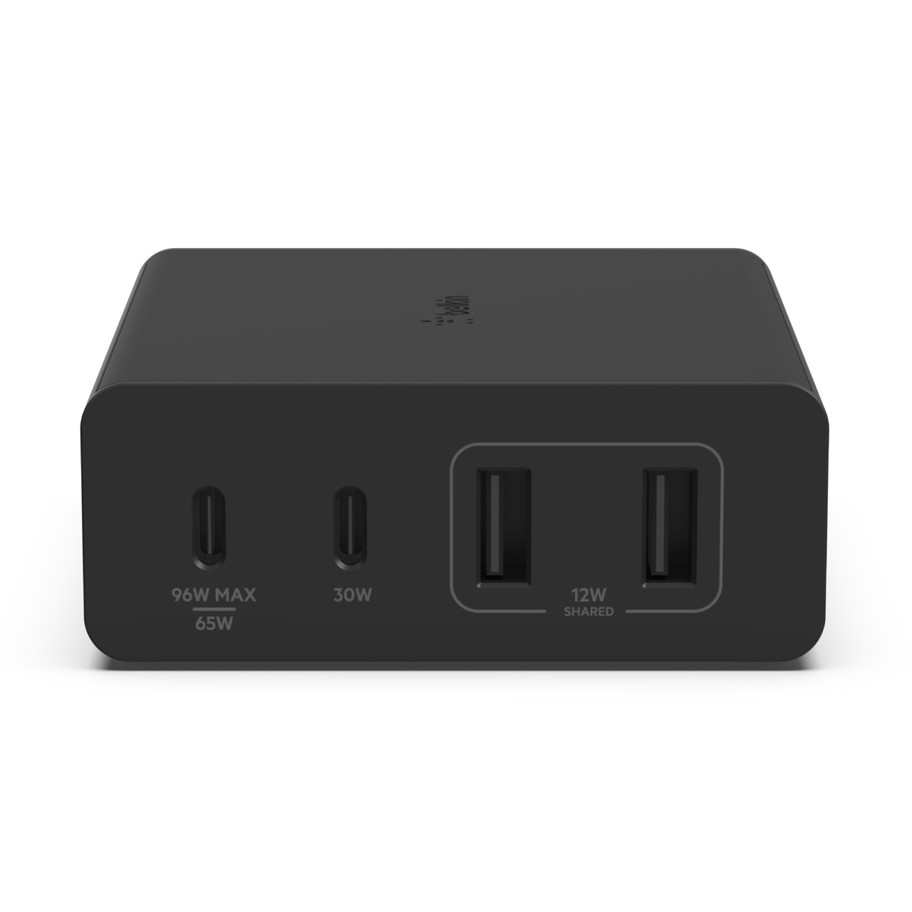Belkin Stazione di Ricarica Multi Dispositivo USB GaN 108W con 2 Porte USB-C e 2 Porte USB-A, Ricarica Rapida per iPhone, MacBook, iPad e Altri