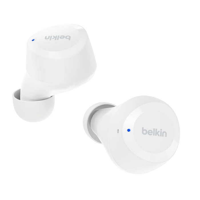 Belkin SoundForm Bolt Auricolari True Wireless Bluetooth 5.2 - Bianco, Fino a 28 Ore di Batteria, Resistenza IPX4