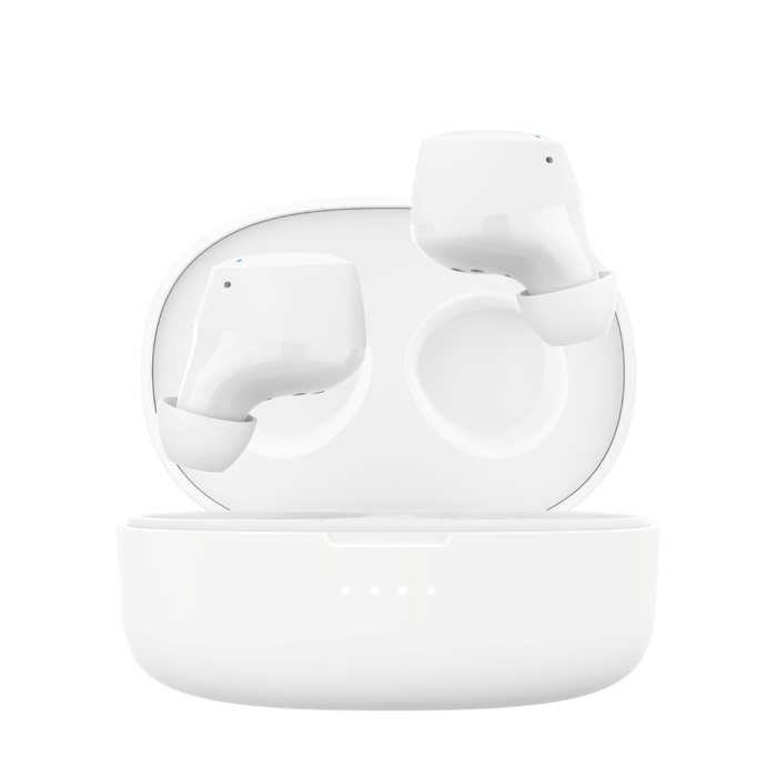Belkin SoundForm Bolt Auricolari True Wireless Bluetooth 5.2 - Bianco, Fino a 28 Ore di Batteria, Resistenza IPX4