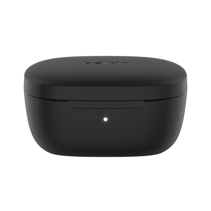 Belkin SoundForm Motion Auricolari True Wireless con Cancellazione del Rumore, Custodia di Ricarica Wireless, 2 Microfoni, IPX5, 27 Ore di Batteria - Nero