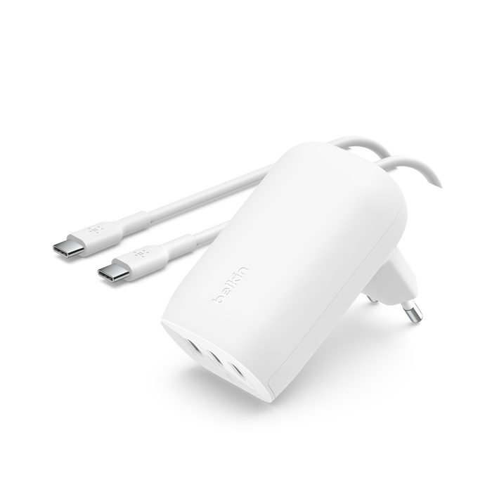 Belkin BoostCharge Caricabatteria da Parete 3 Porte USB-C 67W con PPS e Cavo USB-C incluso