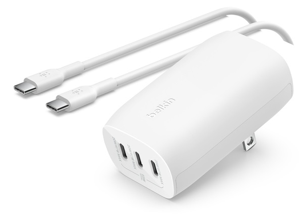 Belkin BoostCharge Caricabatteria da parete 3 porte USB-C con PPS 67W - Ricarica rapida per iPhone 16, MacBook Pro, AirPods e Samsung Galaxy