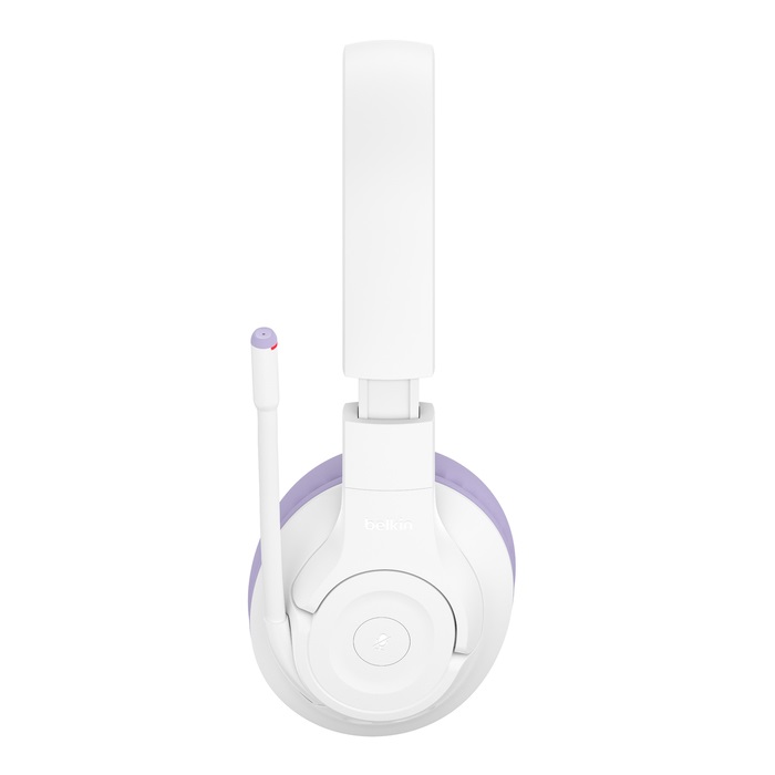 Belkin SoundForm Inspire Cuffie Wireless Over-Ear per Bambini con Microfono Integrato, Bluetooth 5.2, 35 Ore di Riproduzione, Colore Lavanda e Bianco