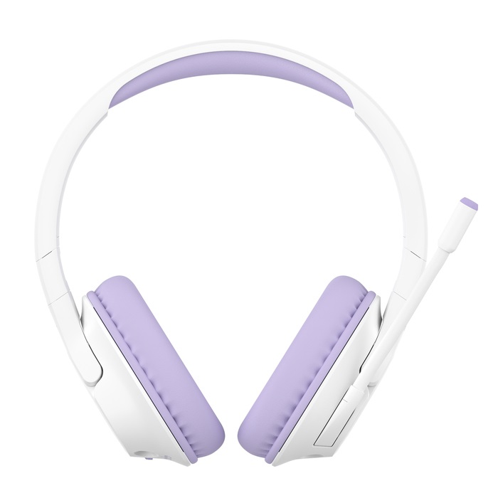 Belkin SoundForm Inspire Cuffie Wireless Over-Ear per Bambini con Microfono Integrato, Bluetooth 5.2, 35 Ore di Riproduzione, Colore Lavanda e Bianco
