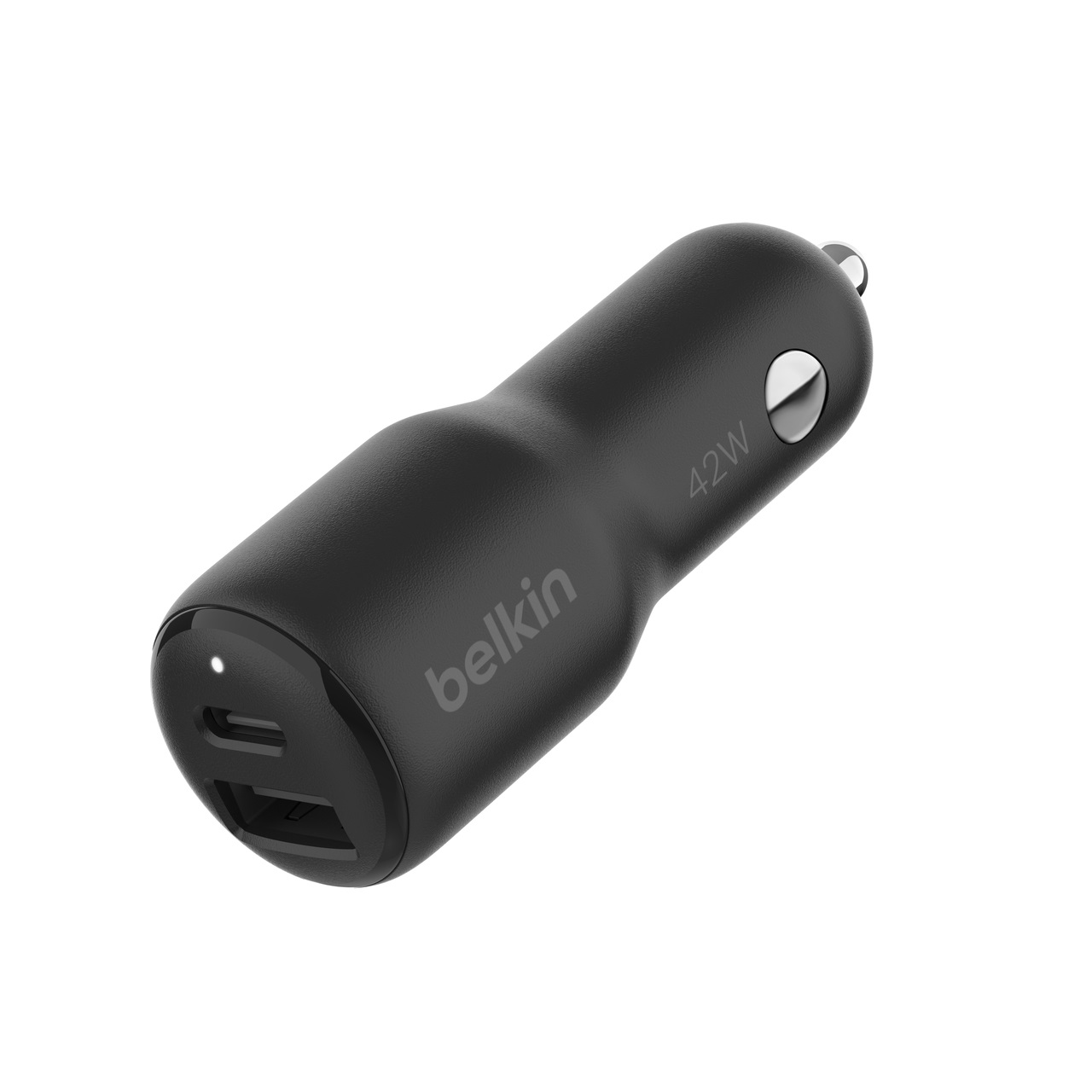 Belkin BoostCharge Caricabatteria da Auto Doppio 42W con Ricarica Rapida USB-C 30W e USB-A 12W per iPhone e Samsung Galaxy, Nero