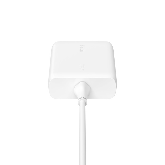 Belkin BoostCharge Pro Caricatore da muro 4 porte USB-C 200W GaN con ricarica rapida e cavo da 1,5 m per Computer portatile, Smartphone e Tablet - Bianco