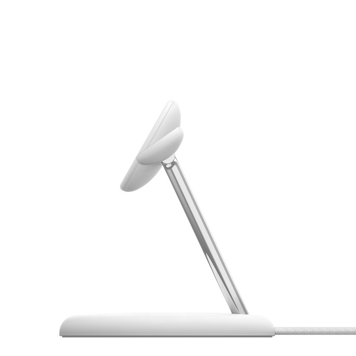 Belkin Supporto di Ricarica Wireless Magnetica 3 in 1 con Qi2 (15 W) - Compatibile con MagSafe, Caricatore Rapido per iPhone 16/15/14/13, AirPods e Apple Watch - Bianco