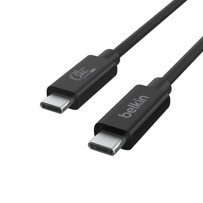 Belkin INZ004BT2MBK Cavo USB-C USB4 Gen 2x2 2 m con Power Delivery fino a 240 W, Nero