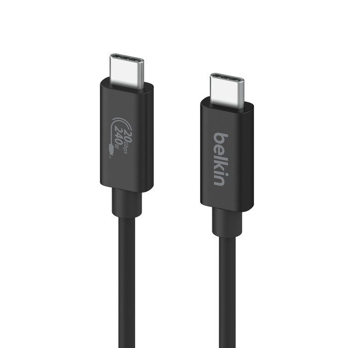 Belkin INZ004BT2MBK Cavo USB-C USB4 Gen 2x2 2 m con Power Delivery fino a 240 W, Nero