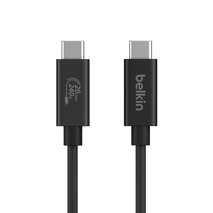 Belkin INZ004BT2MBK Cavo USB-C USB4 Gen 2x2 2 m con Power Delivery fino a 240 W, Nero