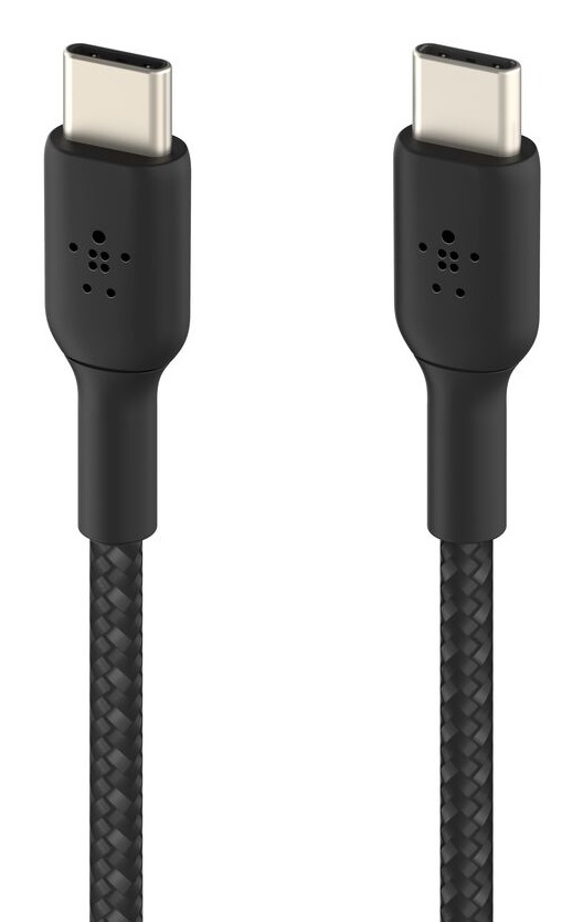 Belkin BoostCharge Cavo Intrecciato USB-C a USB-C 0,15 m Nero - Compatibile con iPhone 15, Galaxy S24, Pixel 8 e iPad Pro