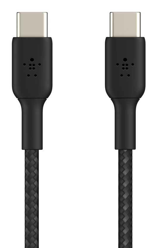 Belkin BoostCharge Cavo Intrecciato USB-C a USB-C 0,15 m Nero - Compatibile con iPhone 15, Galaxy S24, Pixel 8 e iPad Pro