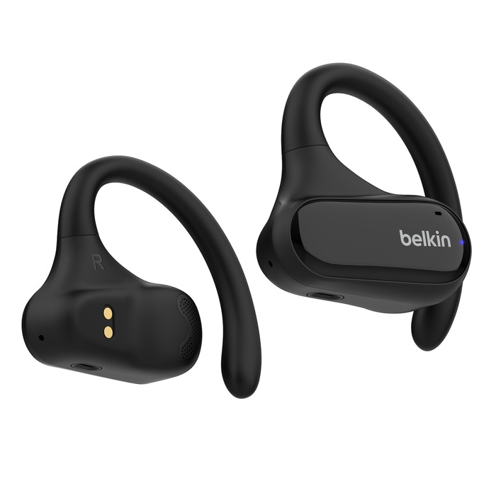 Belkin SoundForm ClearFit Auricolari Wireless Open-Ear Sportivi Leggeri Bluetooth Resistenti all'Acqua (IPX5) per Escursionismo, Ciclismo e Corsa - Nero