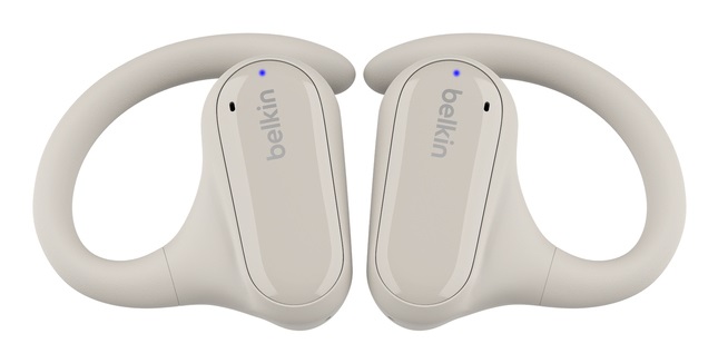 Belkin SoundForm ClearFit Auricolari Wireless Open-Ear Sportivi e Leggeri, True Wireless Stereo (TWS), Resistenti all'Acqua (IPX5), Ideali per Ciclismo, Escursionismo e Corsa, Grigio Sabbia