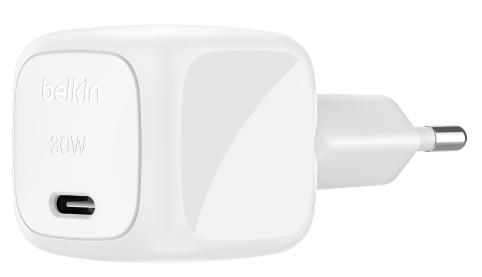 Belkin BoostCharge Caricabatteria da parete compatto 30 W USB-C PD rapido per iPhone, Samsung, iPad e tablet - Bianco