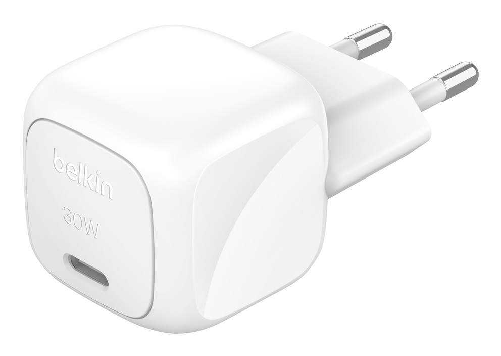 Belkin BoostCharge Caricabatteria da parete compatto 30 W USB-C PD rapido per iPhone, Samsung, iPad e tablet - Bianco