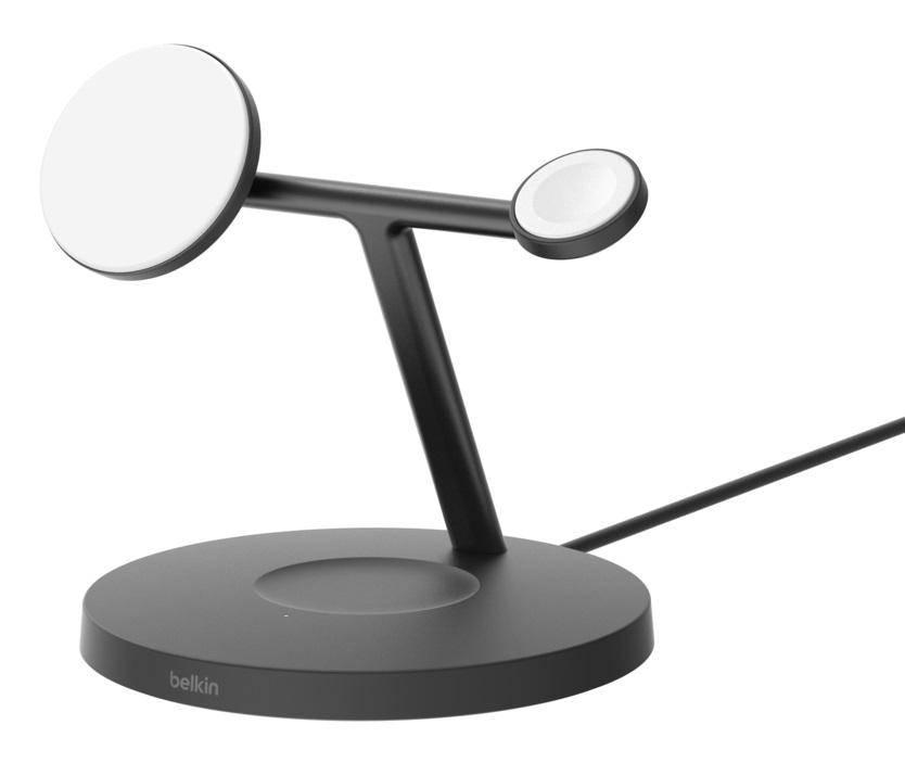 Belkin BoostCharge Pro Caricatore 3 in 1 Wireless con Qi2, Ricarica Rapida 15W, Compatibile con MagSafe, per iPhone 16, Apple Watch e AirPods, Base Antiscivolo, Nero