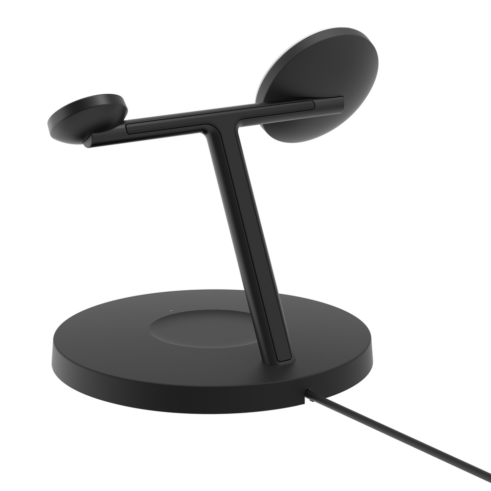 Belkin BoostCharge Pro Caricatore 3 in 1 Wireless con Qi2, Ricarica Rapida 15W, Compatibile con MagSafe, per iPhone 16, Apple Watch e AirPods, Base Antiscivolo, Nero
