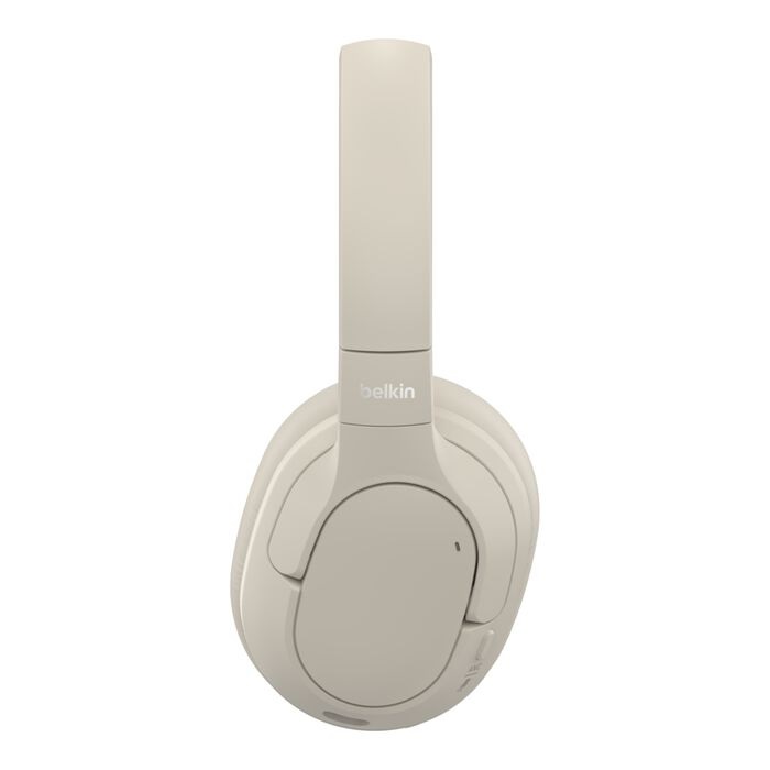 Belkin SoundForm Isolate Cuffie Wireless con Cancellazione Attiva del Rumore Ibrida, Microfono, Bassi Potenti, 60 Ore di Durata Batteria, Cuscinetti CloudCushion, Beige