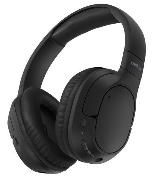 Belkin SoundForm Surround - Cuffie Wireless Bluetooth over-ear con Cancellazione Rumore ENC, 60 ore di Batteria e Cuscinetti Morbidi - Nero