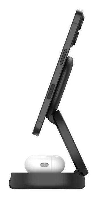 Belkin WIZ035kqBK Stazione di Ricarica Wireless 2-in-1, Ricarica Rapida 15 W per iPhone e 5 W per AirPods, Compatibile con Qi e MagSafe, Nero
