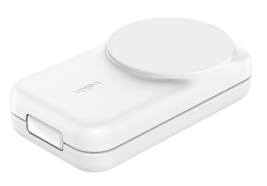 Belkin UltraCharge Caricatore Wireless Magnetico Qi2 25W, Stazione di Ricarica 3 in 1 per iPhone 16, Apple Watch e AirPods, Bianco con Adattatore 45W