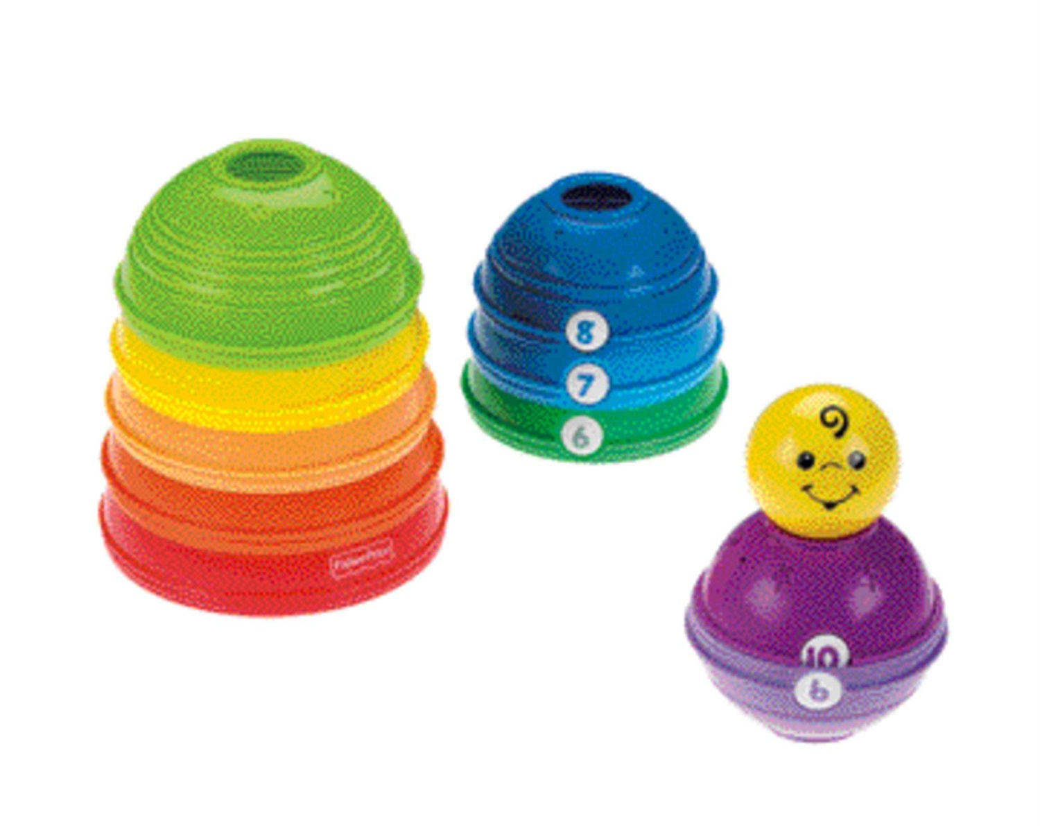 Fisher-Price Scodelle Trasformelle - Set di 10 Scodelle Colorate e Numerate per Bambini 6 Mesi, Impilabili e Incastrabili