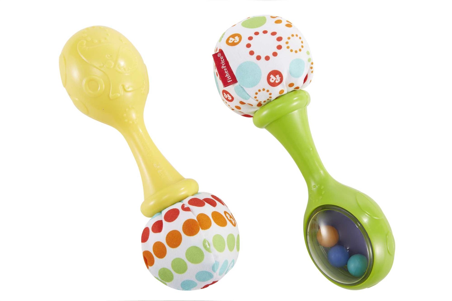 Fisher-Price Little People Maracas - Set di 2 Coloratissime Maracas da Afferrare, Scuotere e Suonare, Giocattolo per Bambini 3 Mesi con Perline Colorate e Pom-Pom Morbidi