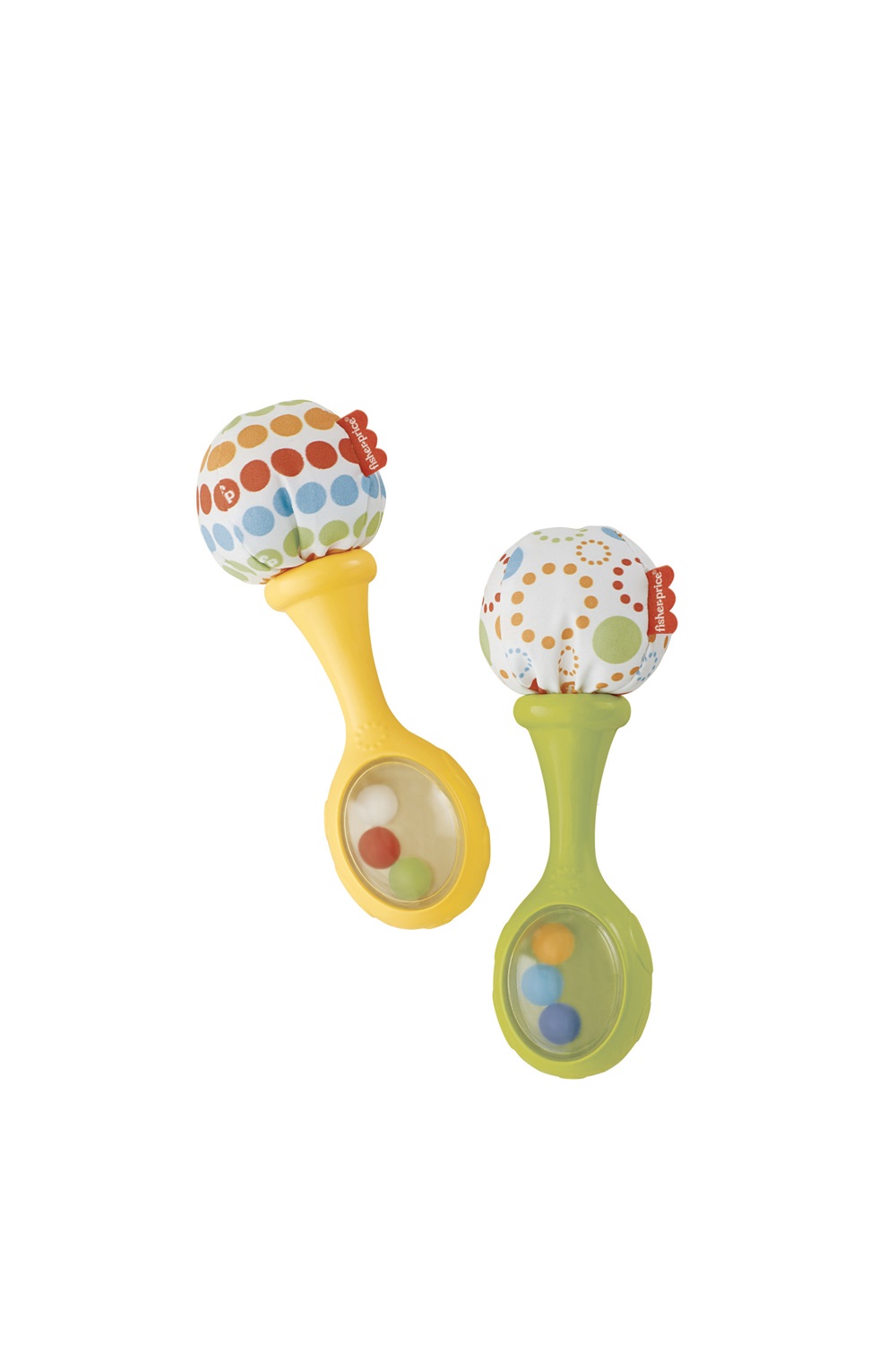 Fisher-Price Little People Maracas - Set di 2 Coloratissime Maracas da Afferrare, Scuotere e Suonare, Giocattolo per Bambini 3 Mesi con Perline Colorate e Pom-Pom Morbidi
