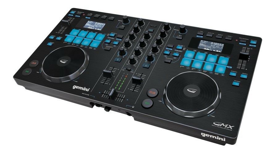 Gemini GMX Controller DJ Professionale a 2 Canali con Controllo DVS, Lettore Multimediale USB e Interfaccia Audio a 24 Bit - Nero