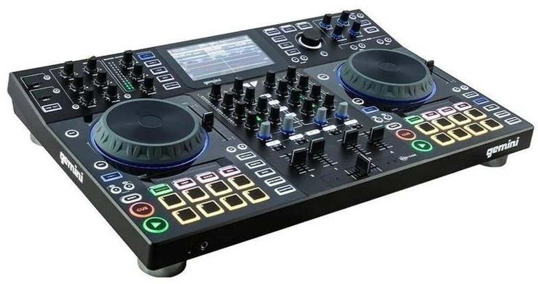 Gemini Sound SDJ-4000 - Controller DJ Standalone a 4 Canali con Ruote Jog Touch e Schermo HD da 7 Pollici