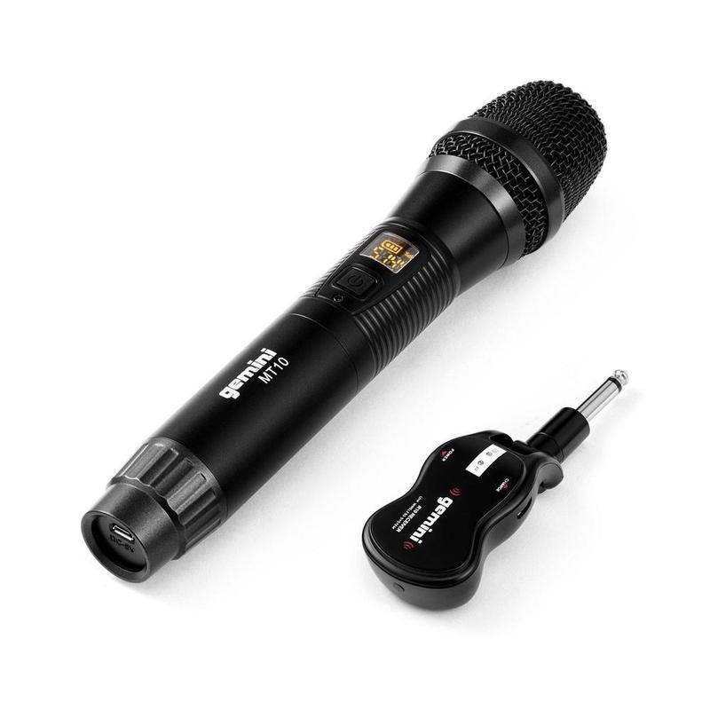 Gemini GMU-M100 Microfono Wireless UHF con Batteria Ricaricabile USB e Sistema Espandibile