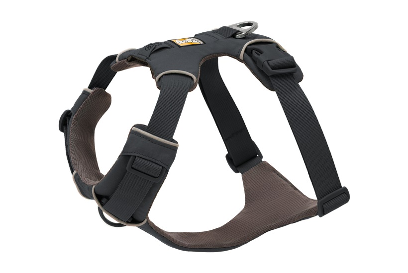 Ruffwear Pettorina Front Range M Grigio Basalto - Nylon e Poliestere, Pettorina a Y Riflettente, Regolabile e Imbottita per Cani
