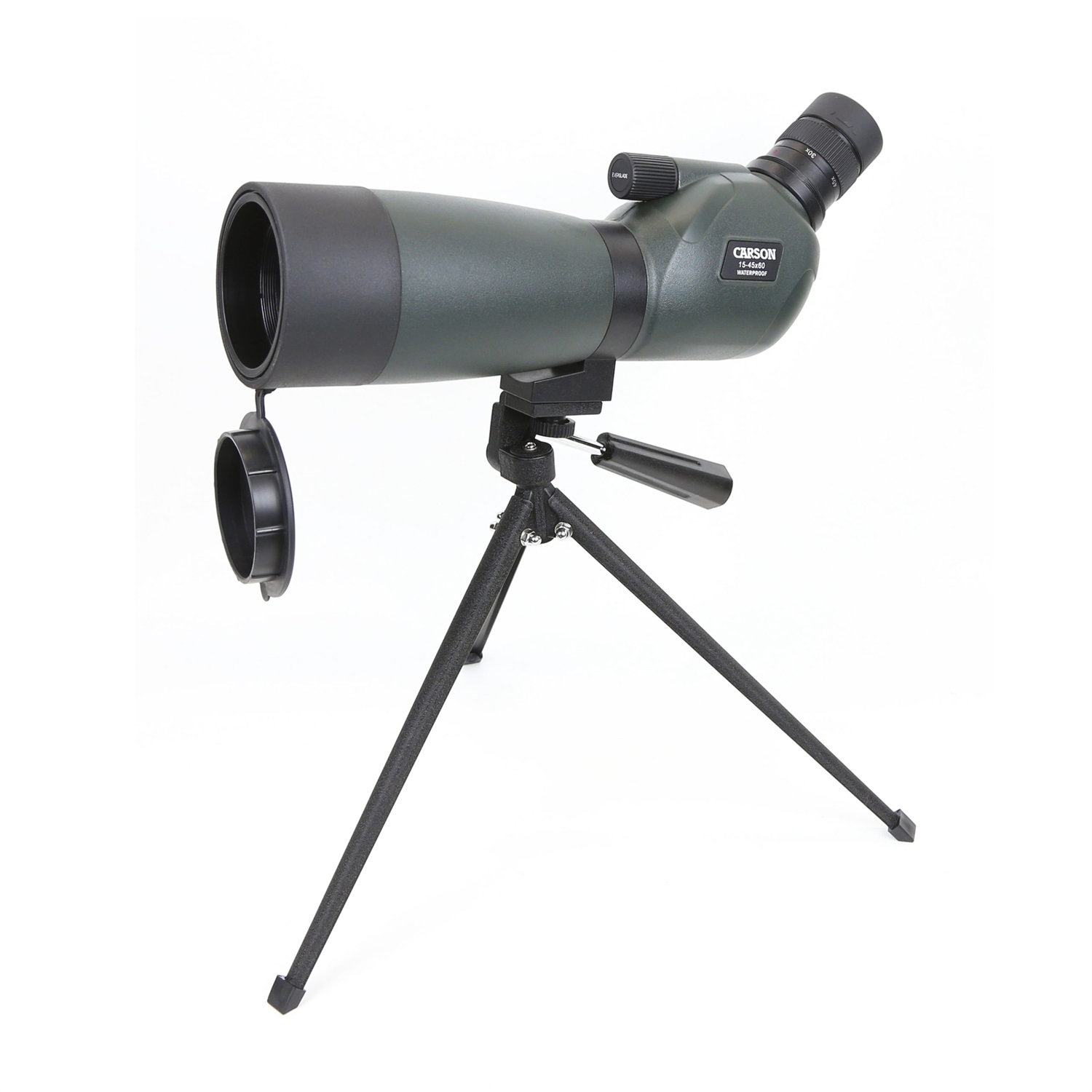 Carson Everglade HD Cannocchiale Impermeabile 15-45x60 mm con Treppiede da Tavolo, Verde