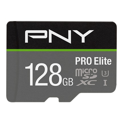 PNY Pro Elite 128 GB MicroSDXC UHS-I Classe 10 U3 A1 V30 - Velocità di Lettura fino a 100MB/s, Scrittura fino a 90MB/s