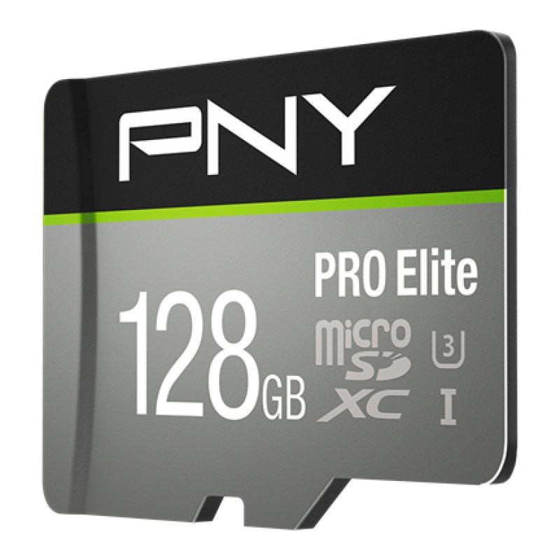 PNY Pro Elite 128 GB MicroSDXC UHS-I Classe 10 U3 A1 V30 - Velocità di Lettura fino a 100MB/s, Scrittura fino a 90MB/s