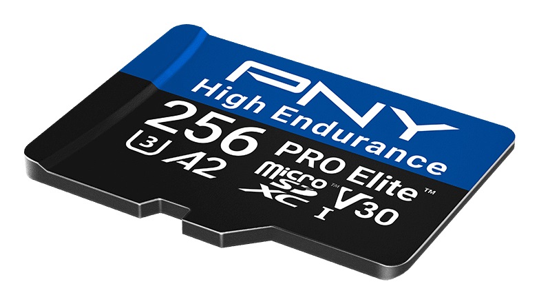 PNY Scheda microSDXC PRO Elite™ 256GB High Endurance C10 U3 V30 A2 - Velocità fino a 100/90MB/s per 4K UHD e sorveglianza