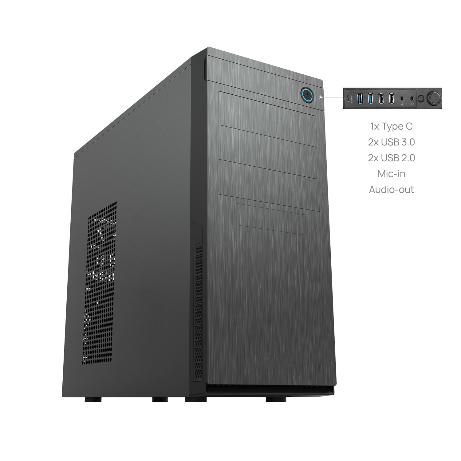 Chieftec HC-10B-OP Mini Tower Case PC Nero - Supporto ATX, micro ATX, Mini-ITX